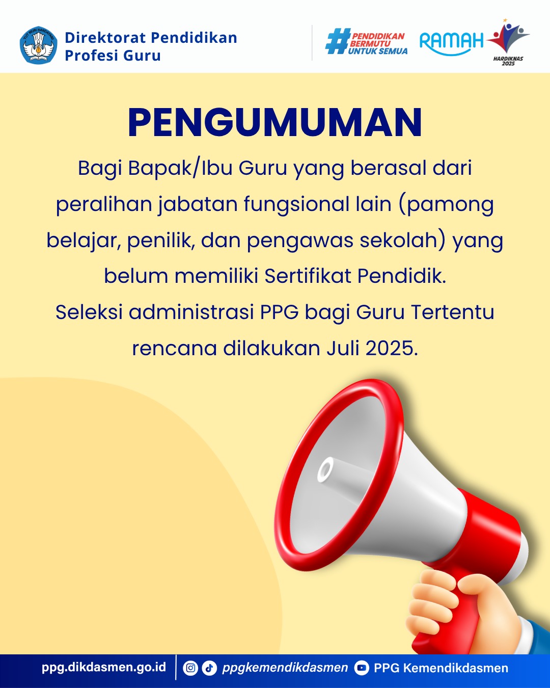 catatan penting seleksi administrasi ppg bagi guru tertentu